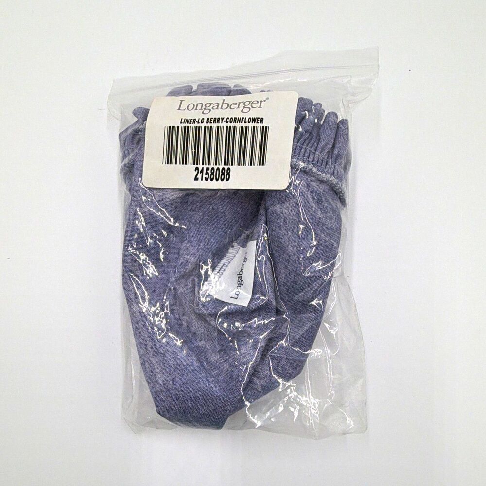 Longaberger Large Berry Basket Liner, Cornflower Blue Fabric